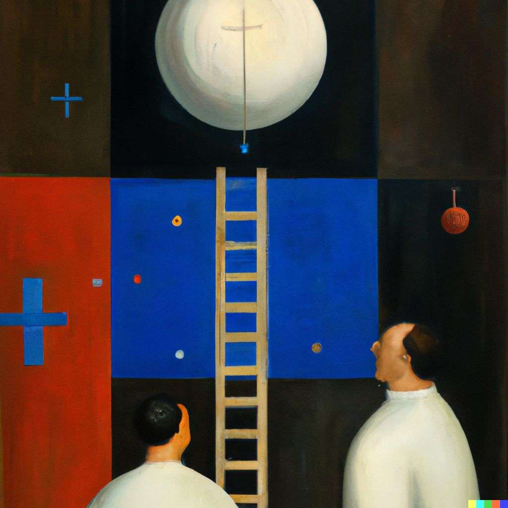 the discovery of gravity, painting by Kazimir Malevich